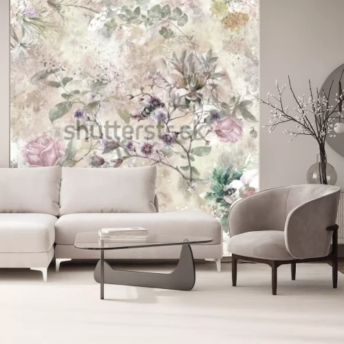 Fototapete Blattkletterer an Wandtextur