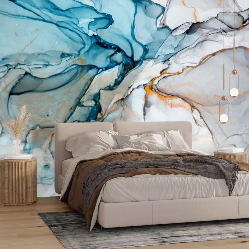 Fototapete Glamour blauer Marmor