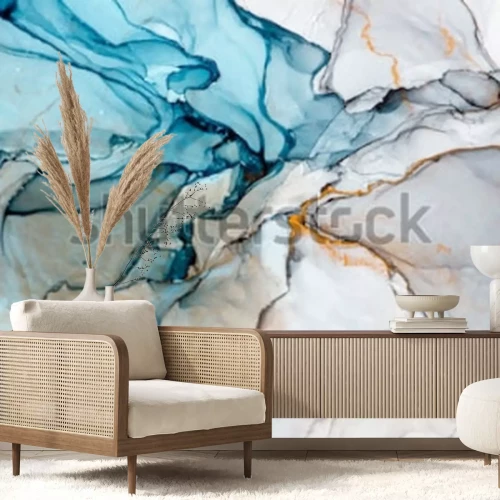 Fototapete Glamour blauer Marmor