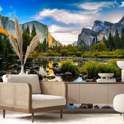 Fototapete Sonnenaufgang in einem kalifornischen Tal