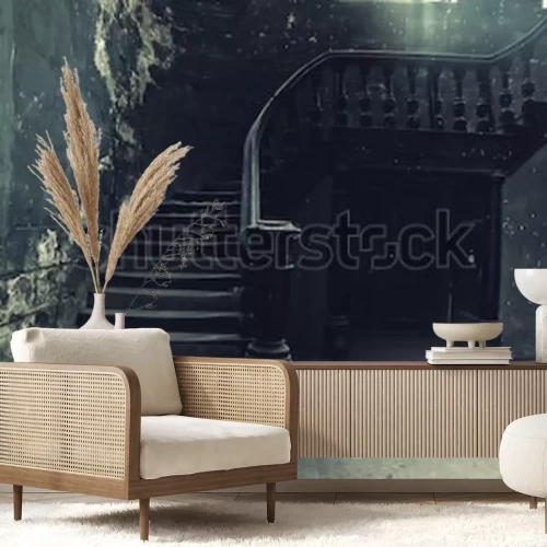 Fototapete Alter Raum mit Treppen