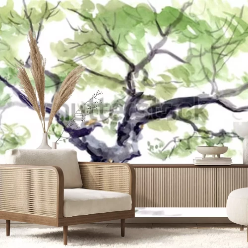 Sticker Baum, Aquarell