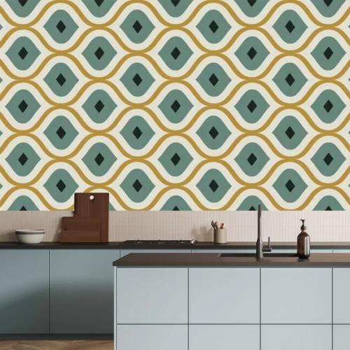 Fototapete Seamless pattern geometric. Delicate beautiful ornament.