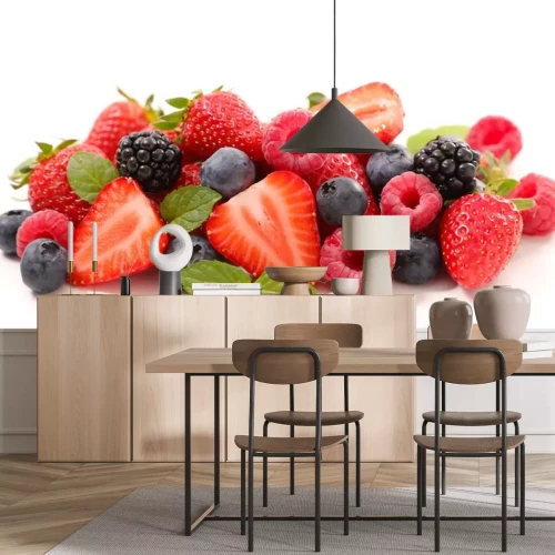 Sticker Waldfrüchte auf weißem Hintergrund