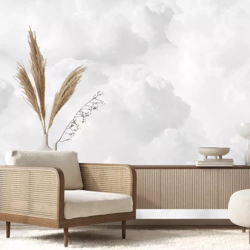 Sticker Weiße flauschige Cumulus-Wolken