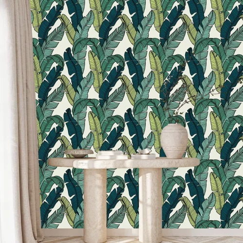 Tapete Nahtloses Muster der tropischen Palmenblätter