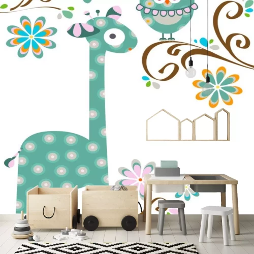 Sticker Eule und Giraffe