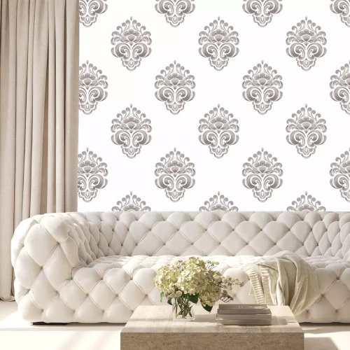 Tapete Vektor Damast nahtloses Musterelement. Klassische Luxus altmodische Damastverzierung, königliche viktorianische nahtlose Beschaffenheit für Tapeten, Textil, Verpackung. Exquisite Blumenbarockschablone