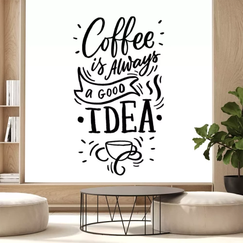 Sticker Slogan Aufschrift zum Thema Kaffee