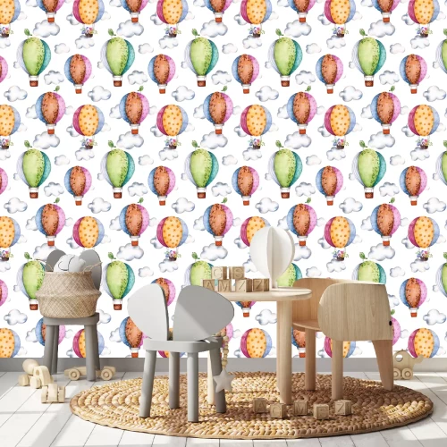 Tapete Bunte fliegende Luftballons