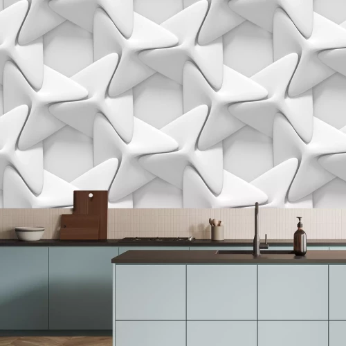 Fototapete Weiße geometrische Formen bilden eine 3D-Grafik