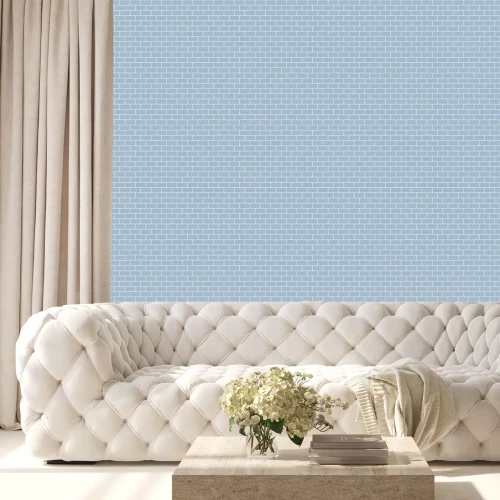 Tapete Hellblauer Backstein