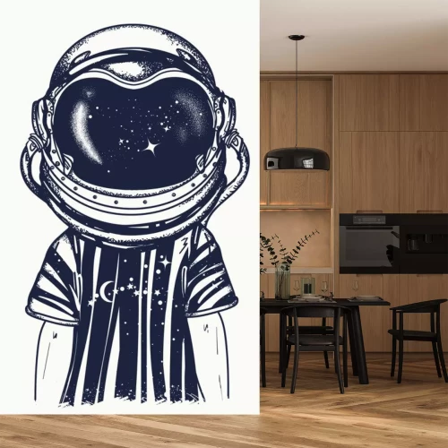 Sticker Junge mit Astronautenhelm Grafik