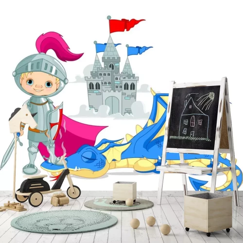 Sticker Drache und Ritter