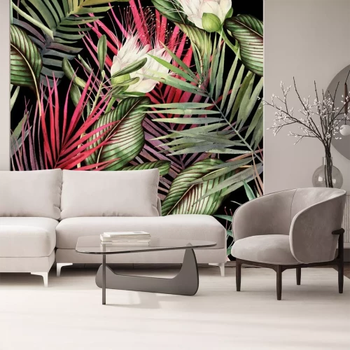 Sticker Seamless floral pattern with tropical flowers