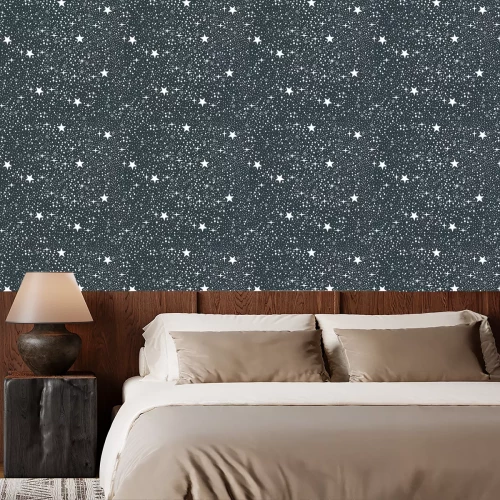 Tapete Blue night sky with infinity stars. Seamless pattern.