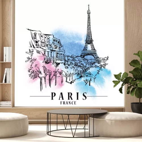 Sticker Paris vector illustration.