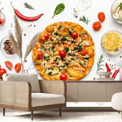 Fototapete Italienisches Essen auf dem Tisch