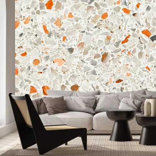 Fototapete Terrazzo Textur von Steinen