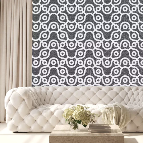 Tapete Geometrischer Stein in Weiß