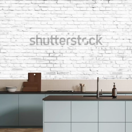 Fototapete Mauer mit weißen Backsteinen