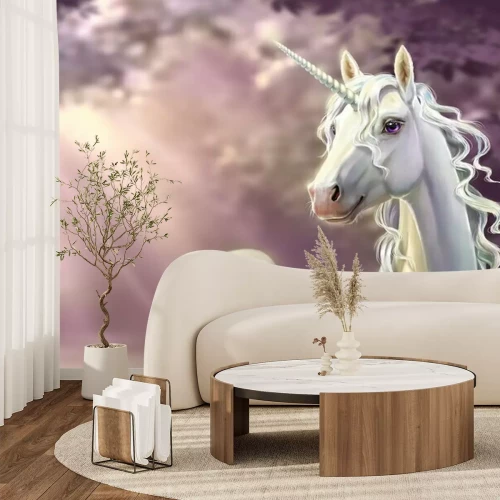 Fototapete Unicorn in the forest, close-up