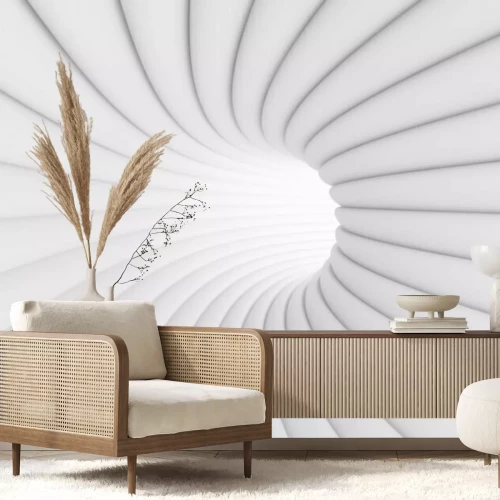 Fototapete Abstrakter weißer 3D-Korridor