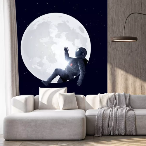 Sticker Astronaut im Raumanzug auf dem Mond