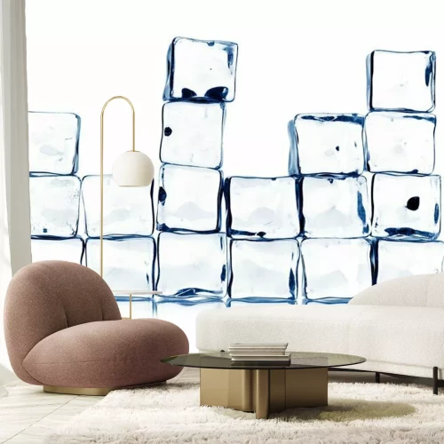 Fototapete Eiswürfel auf weißem Hintergrund