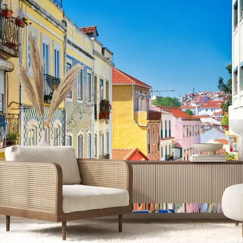 Fototapete Bunte Gebäude von Lissabon