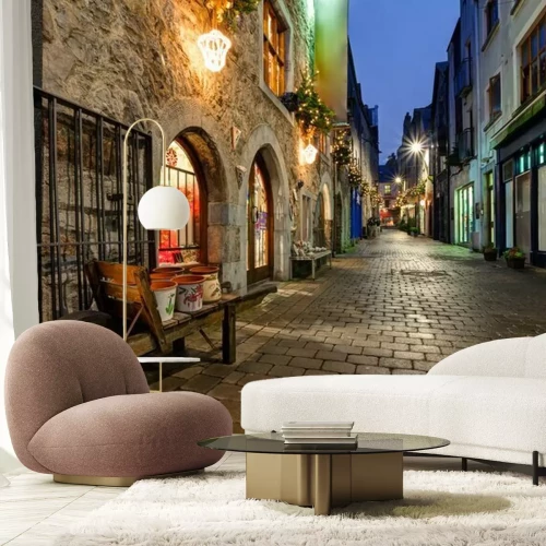 Fototapete Beleuchtete Gasse in Altstadt