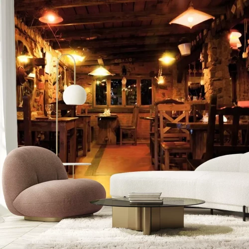 Fototapete Innere eines dunklen Pubs