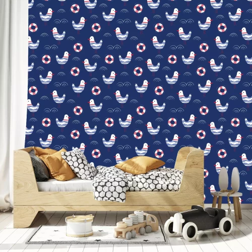 Tapete Maritimes Muster für Kinder