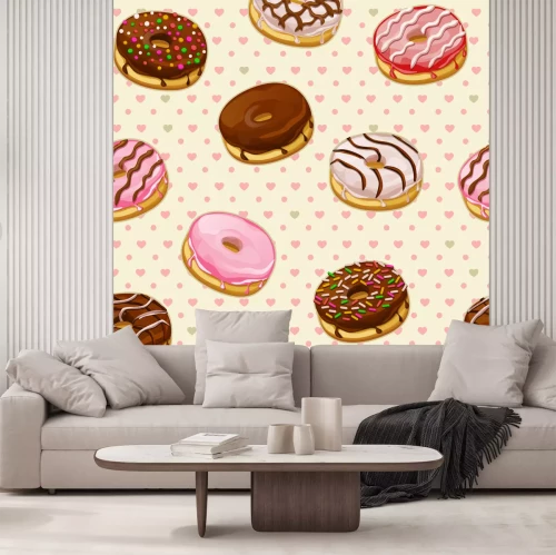 Sticker Bunte Donut-Süßigkeiten mit Zuckerguss