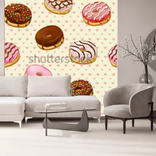 Sticker Bunte Donut-Süßigkeiten mit Zuckerguss