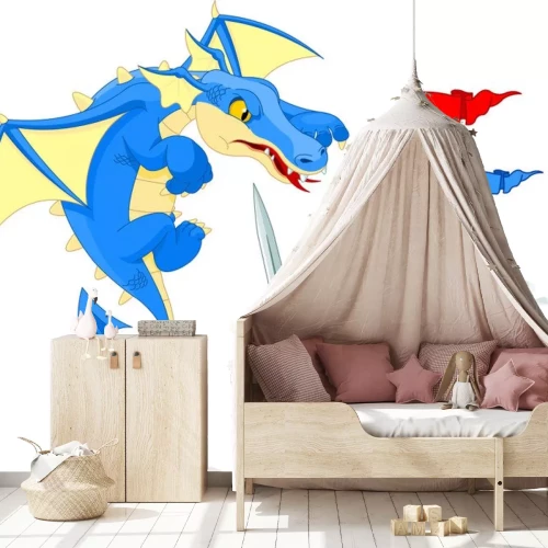 Sticker Ritter im Kampf mit einem Drachen