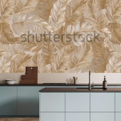 Fototapete Tropische Blätter im Boho-Stil