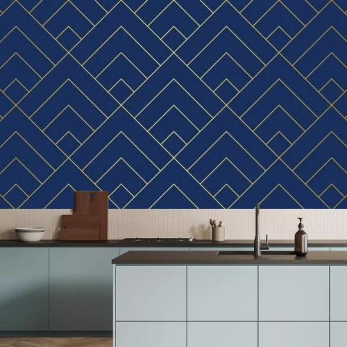 Fototapete Elegantes geometrisches Muster auf marineblauem Hintergrund