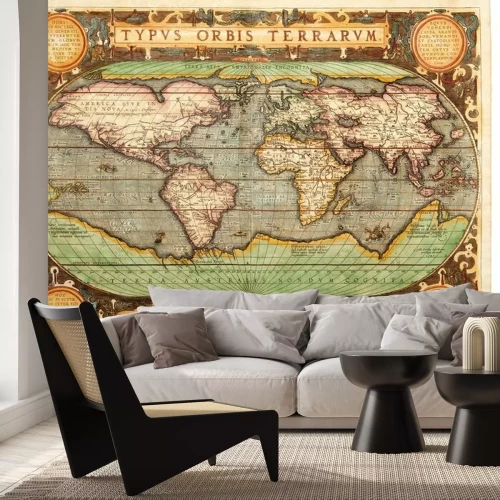 Fototapete Stilisierte Retro-Weltkarte