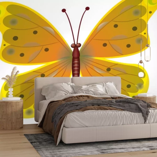 Sticker Ein schöner roter Schmetterling isoliert. EPS10 Vector