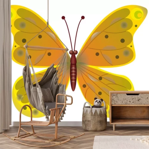 Sticker Ein schöner roter Schmetterling isoliert. EPS10 Vector