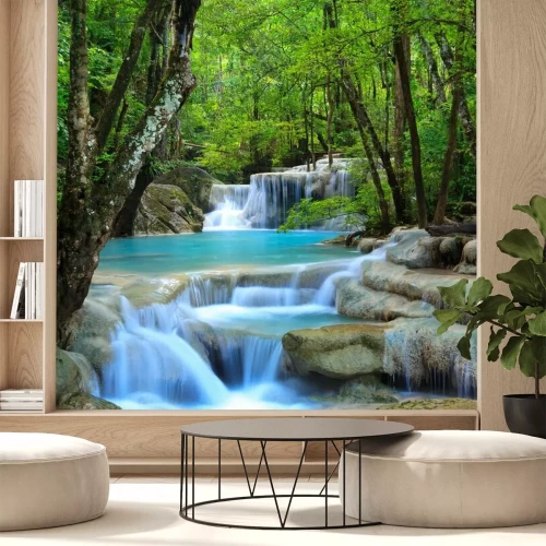 Fototapete Sanfte Wasserfälle im Dschungel