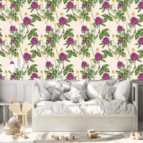 Tapete Kamille und wilde Zweige