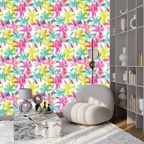 Tapete Abstrakte Palmen in verschiedenen Farben