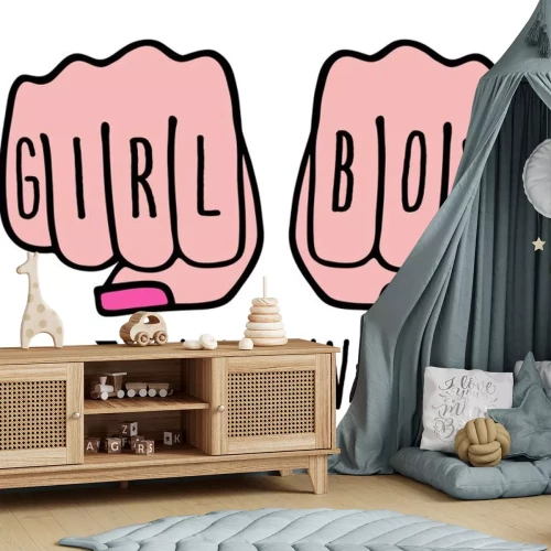 Sticker Zwei geballte Fäuste Grafik Girl Power