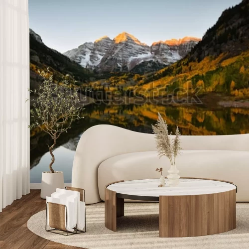 Fototapete Sonnenuntergang am See in Colorado