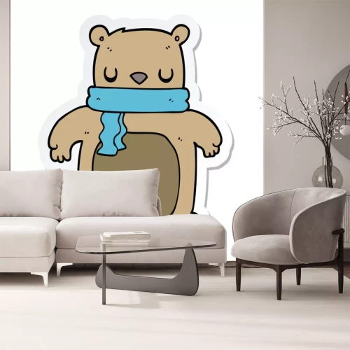 Sticker Bärchen mit blauem Schal