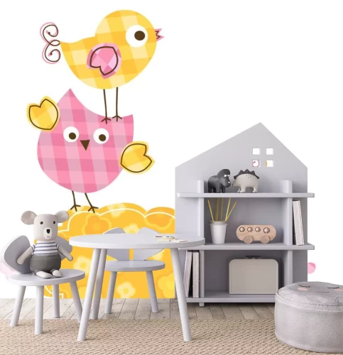 Sticker niedlichen Vögeln und Giraffe