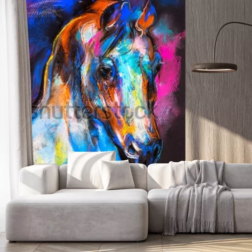 Fototapete Pferdekopf farbige zeichnung