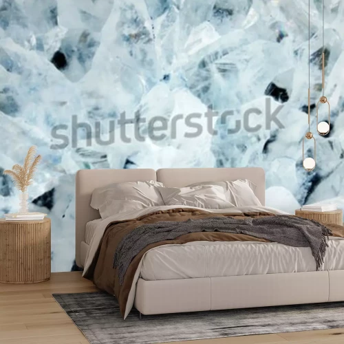 Sticker Makrospross eines blauen Achatmineralsteins